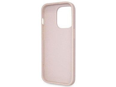 Guess GUHCP14LP4TDSCPP case for iPhone 14 Pro - pink Crossbody 4G Metal Logo