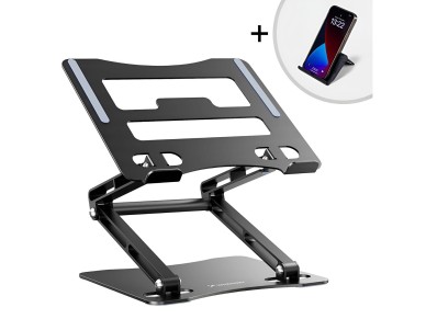 Soporte de aluminio para portátil y tableta Wozinsky WRS-CPY75DSB + Soporte para smartphone de regal Soporte de aluminio para portátil y tableta Wozinsky WRS-CPY75DSB + Soporte para smartphone de regal
