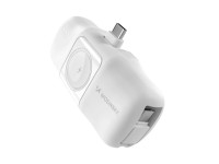 Mini bater�a externa Wozinsky WF16-YCS de 5000 mAh y 15 W con USB-C, cable USB-C integrado y cargado