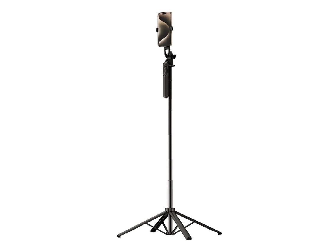 Selfie stick WH181-Y1S 1.75m aluminum alloy telescopic tripod with phone holder - black