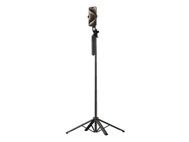 Selfie stick WH181-Y1S 1.75m aluminum alloy telescopic tripod with phone holder - black Selfie stick WH181-Y1S 1.75m aluminum alloy telescopic tripod with phone holder - black