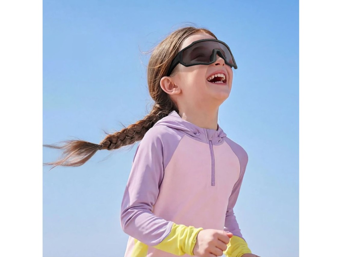 Óculos de ciclismo infantis Rockbros SP383 com lentes polarizadas e espelhadas e proteção UV400 - Pr