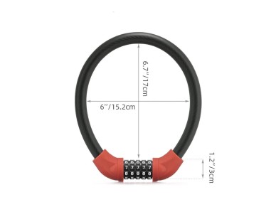 Cadeado para bicicleta Rockbros RKS570-RD ??� cabo de a�o, c�digo