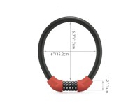 Candado para bicicleta Rockbros RKS570-RD ??– cable de acero, código Candado para bicicleta Rockbros RKS570-RD ??– cable de acero, código