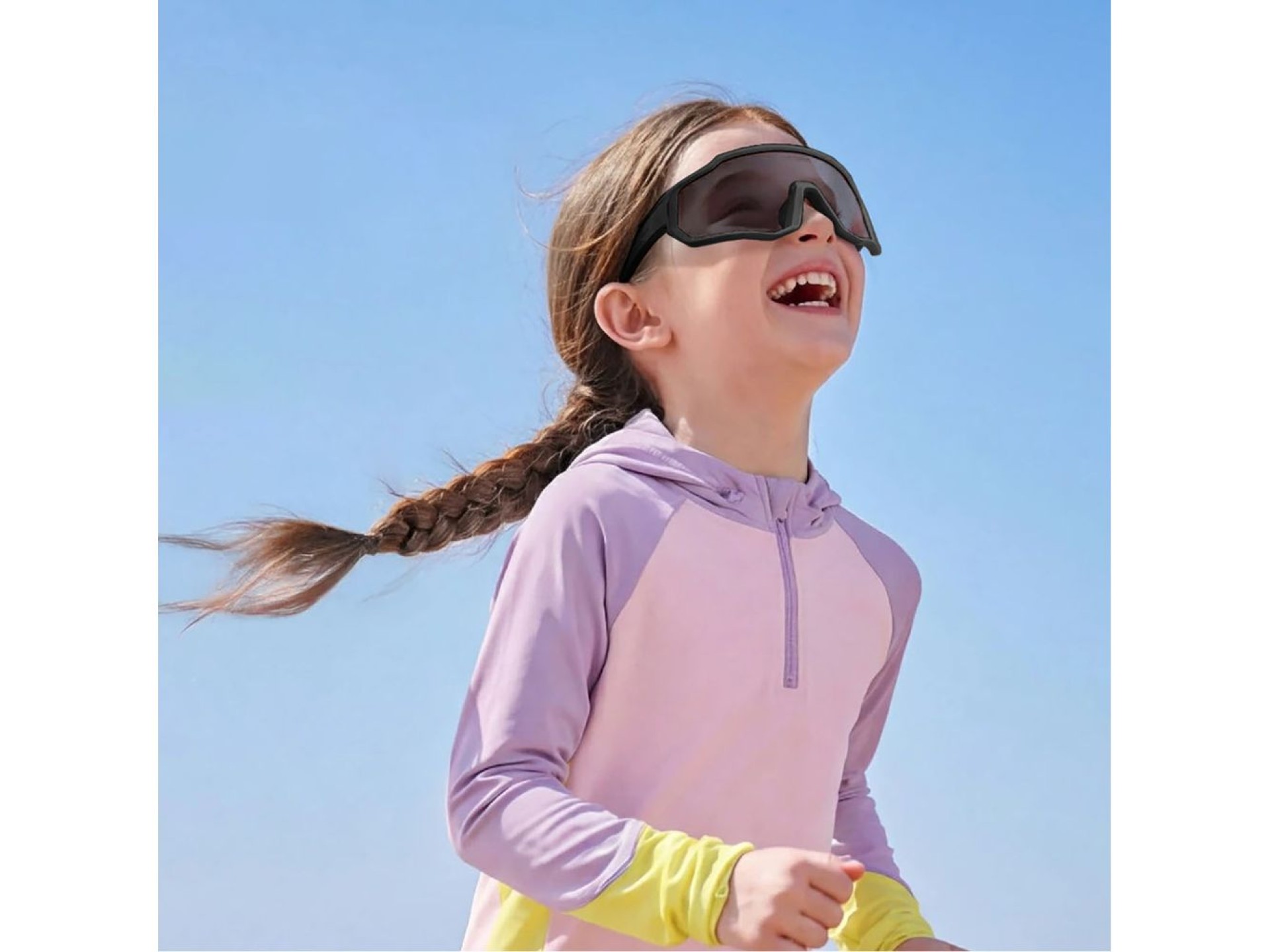 Óculos de ciclismo infantis Rockbros SP383 com lentes polarizadas e espelhadas e proteção UV400 - Pr