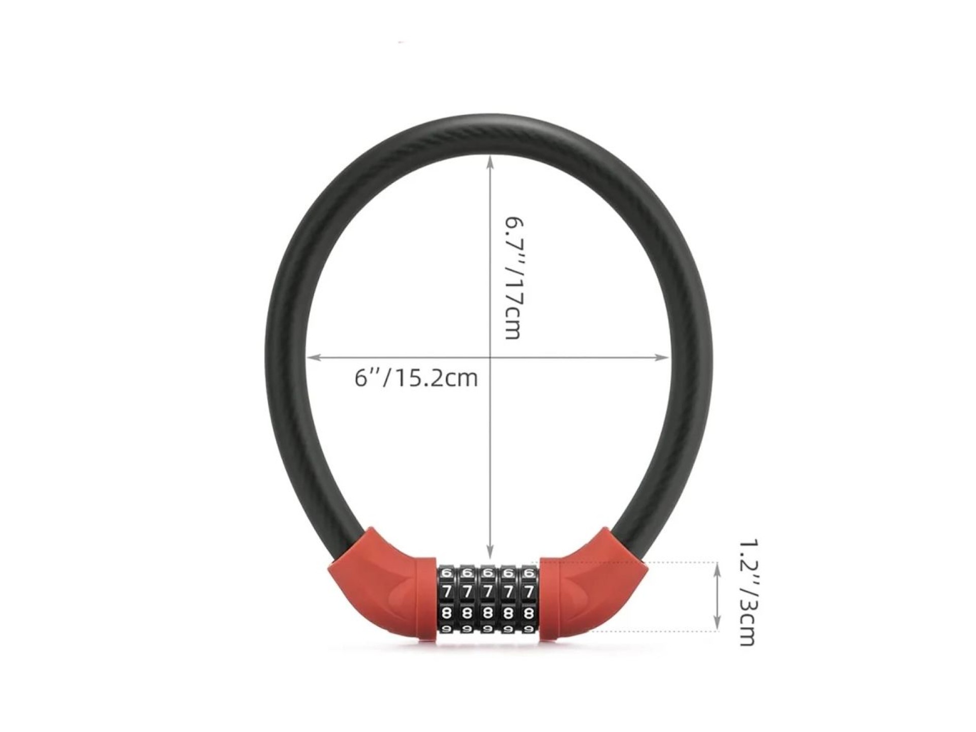 Cadeado para bicicleta Rockbros RKS570-RD ??– cabo de aço, código