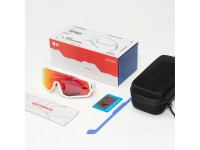 Óculos de ciclismo Rockbros SP383 Shining Warrior - Armação branca fosca, lentes vermelhas polarizad Óculos de ciclismo Rockbros SP383 Shining Warrior - Armação branca fosca, lentes vermelhas polarizad