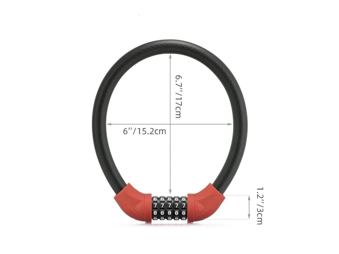 Candado para bicicleta Rockbros RKS570-RD ??– cable de acero, código