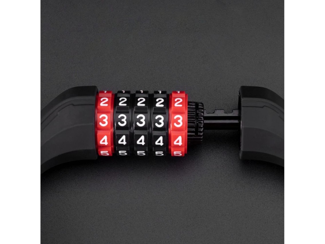 Rockbros RKS507 bicycle lock with 5-digit code, steel cable, 180 cm - black