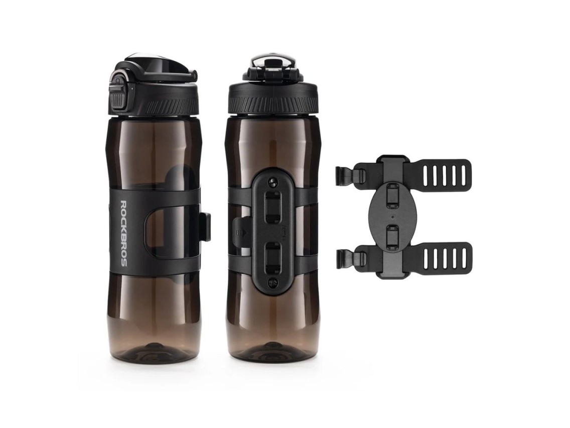 Garrafa térmica Rockbros S550H-1 de 700 ml com suporte magnético e alça de fixação - Preta