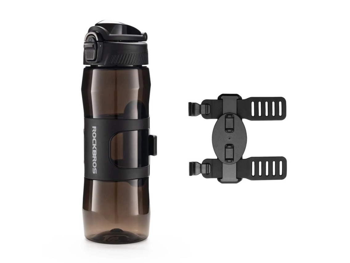 Garrafa térmica Rockbros S550H-1 de 700 ml com suporte magnético e alça de fixação - Preta