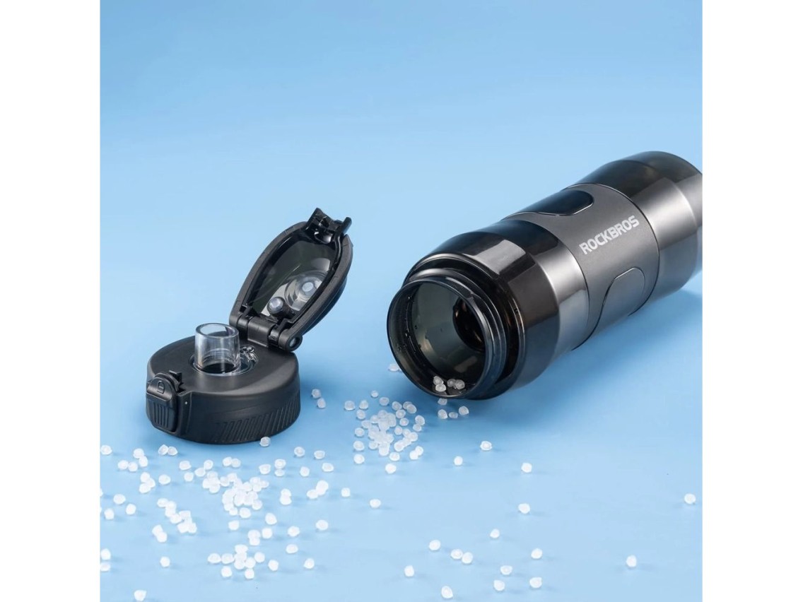 Garrafa térmica Rockbros S550H-1 de 700 ml com suporte magnético e alça de fixação - Preta