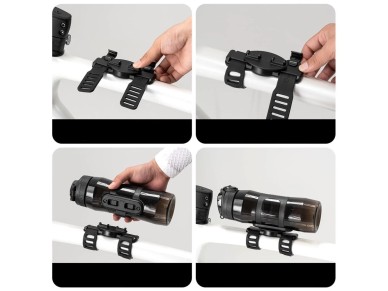 Rockbros S550H-1 700 ml Thermal Bottle with Magnetic Holder and Mounting Strap - Black Rockbros S550H-1 700 ml Thermal Bottle with Magnetic Holder and Mounting Strap - Black