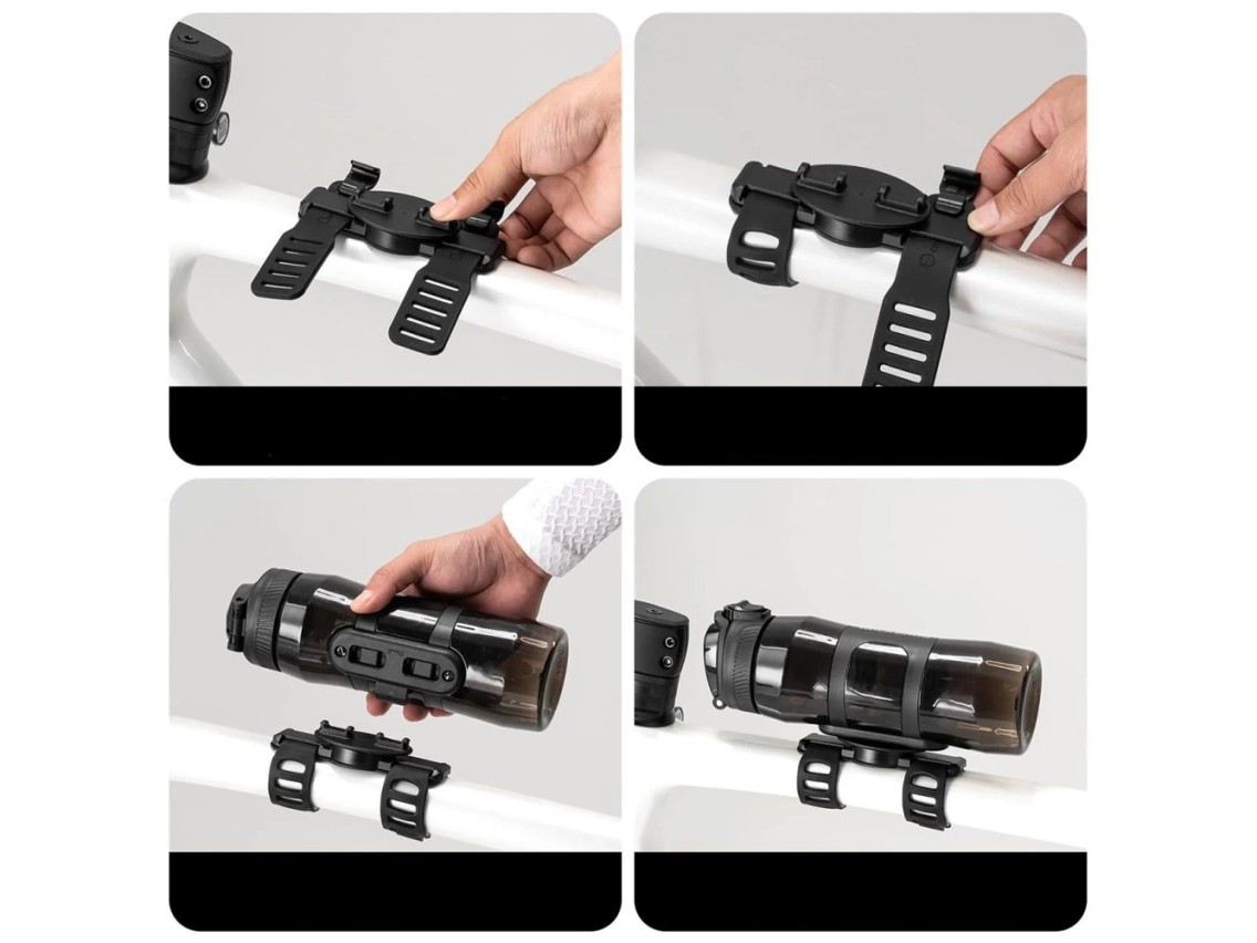 Garrafa térmica Rockbros S550H-1 de 700 ml com suporte magnético e alça de fixação - Preta