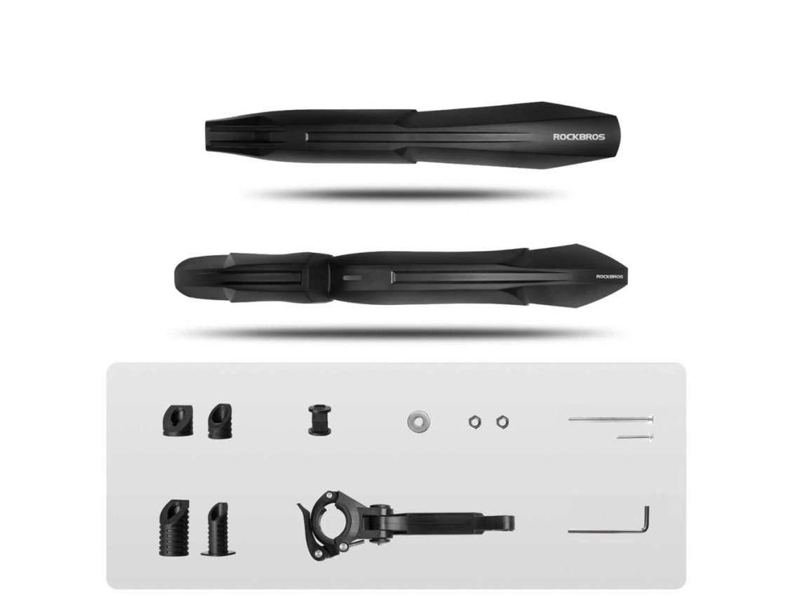 Guardabarros delanteros y traseros Rockbros FK-880 para bicicletas de 24" - negros