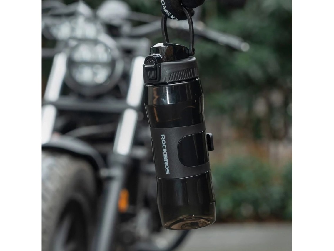 Garrafa térmica Rockbros S550H-1 de 700 ml com suporte magnético e alça de fixação - Preta