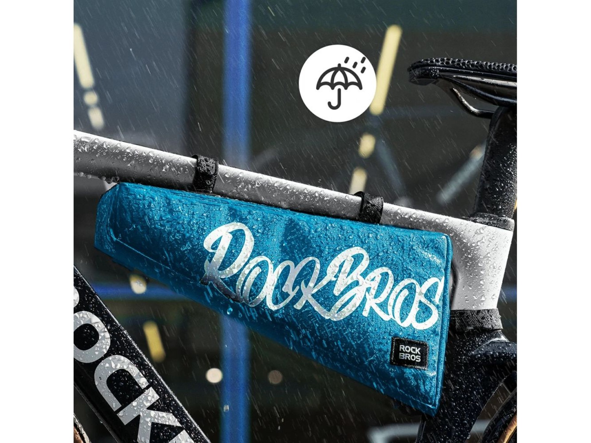 Bolsa de quadro triangular Rockbros G008 Flash Journey tamanho XL 1,9 l - Azul