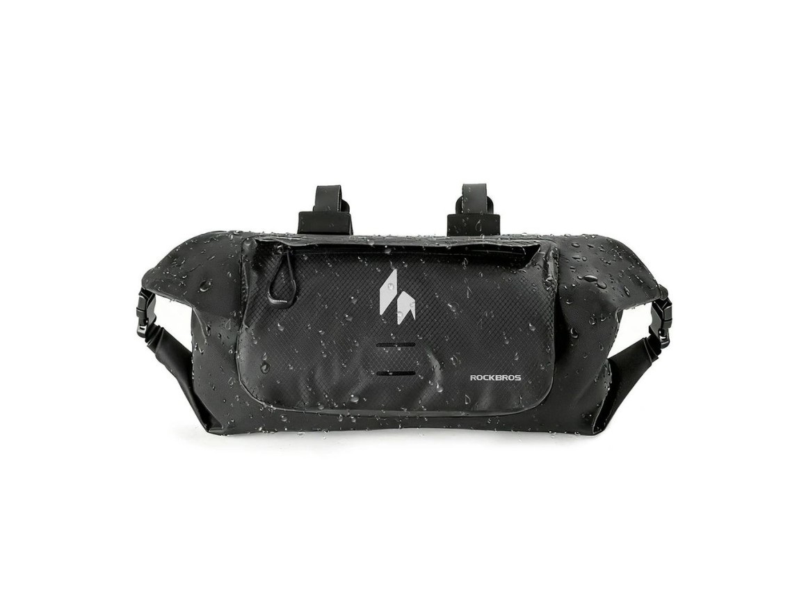 Bolsa impermeável para guidão de bicicleta Rockbros AS-154, 8L - Preta