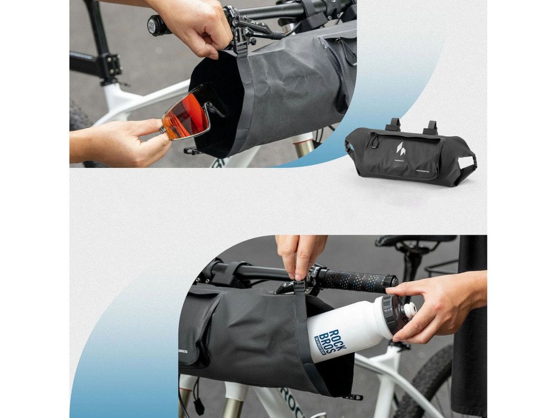 Rockbros AS-154 Waterproof Handlebar Bicycle Bag 8L - Black