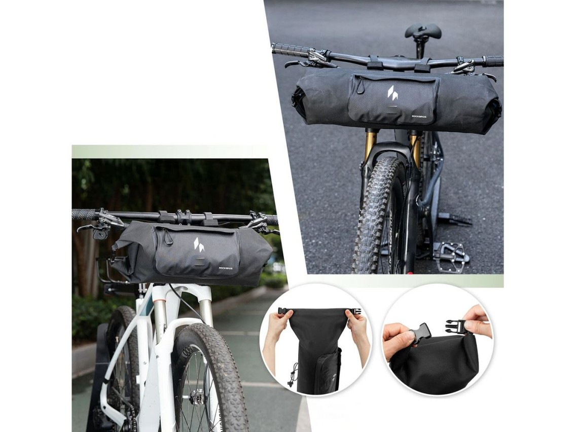 Rockbros AS-154 Waterproof Handlebar Bicycle Bag 8L - Black