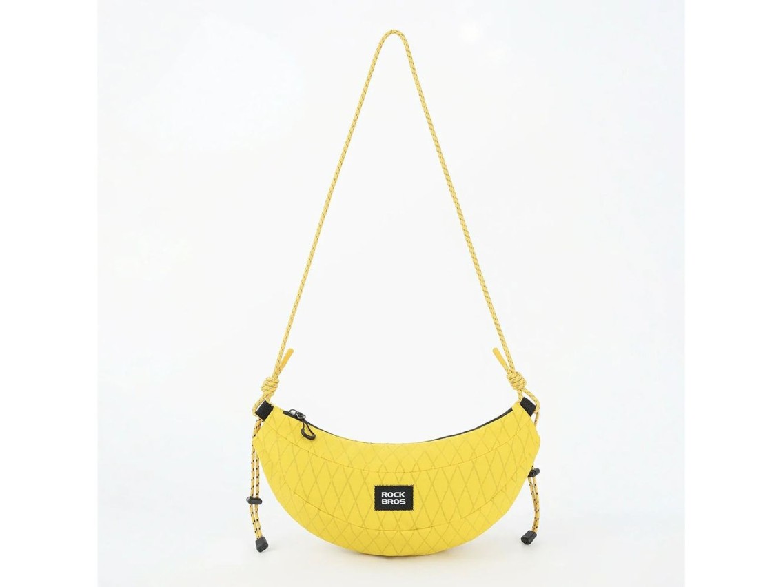 Bolsa para bicicleta Rockbros H74 para manillar o bandolera tipo banana, 1,8 L - Amarilla