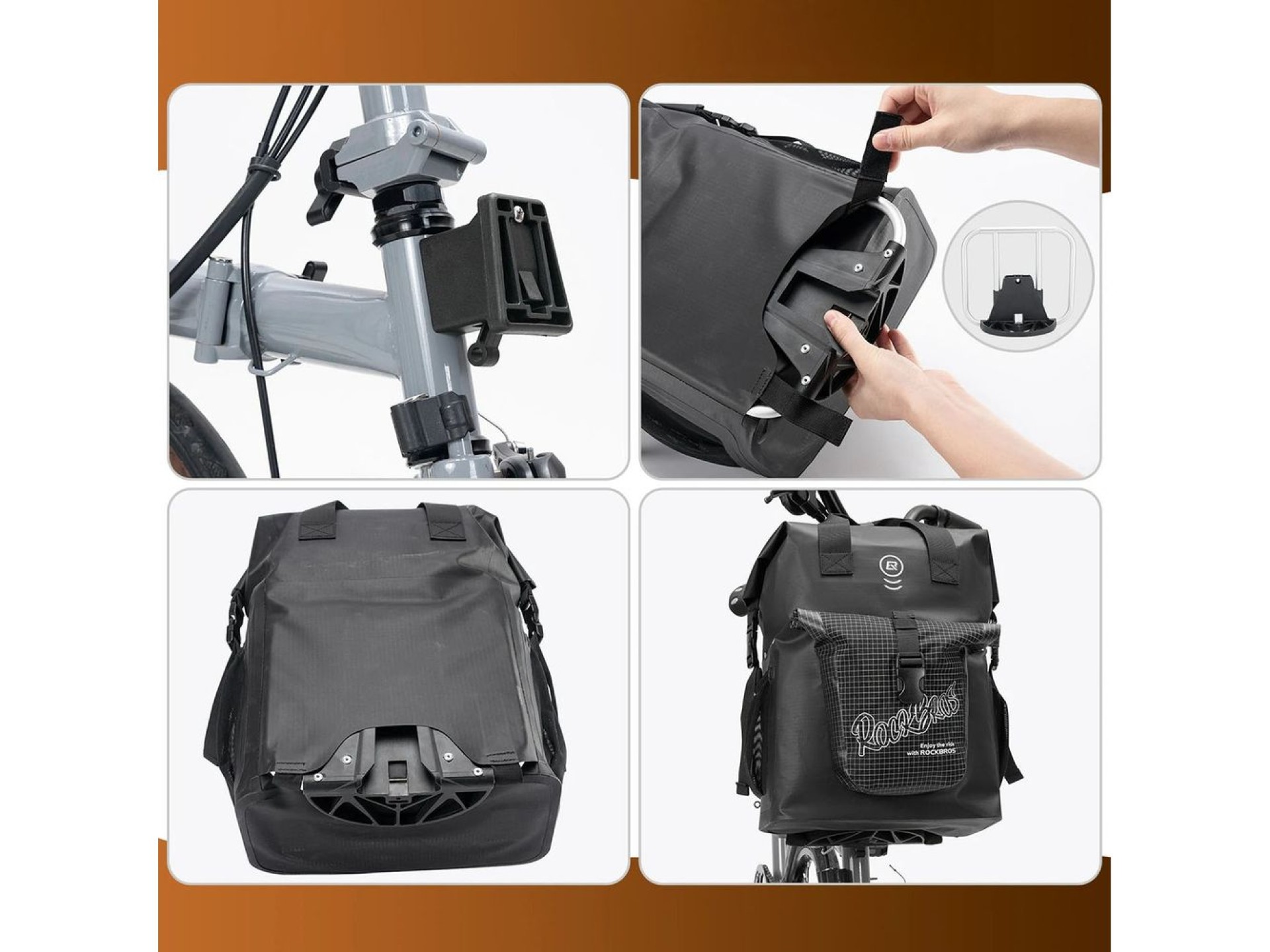 Rockbros AS-158 Handlebar Bag for Brompton 18L Folding Bike - Black