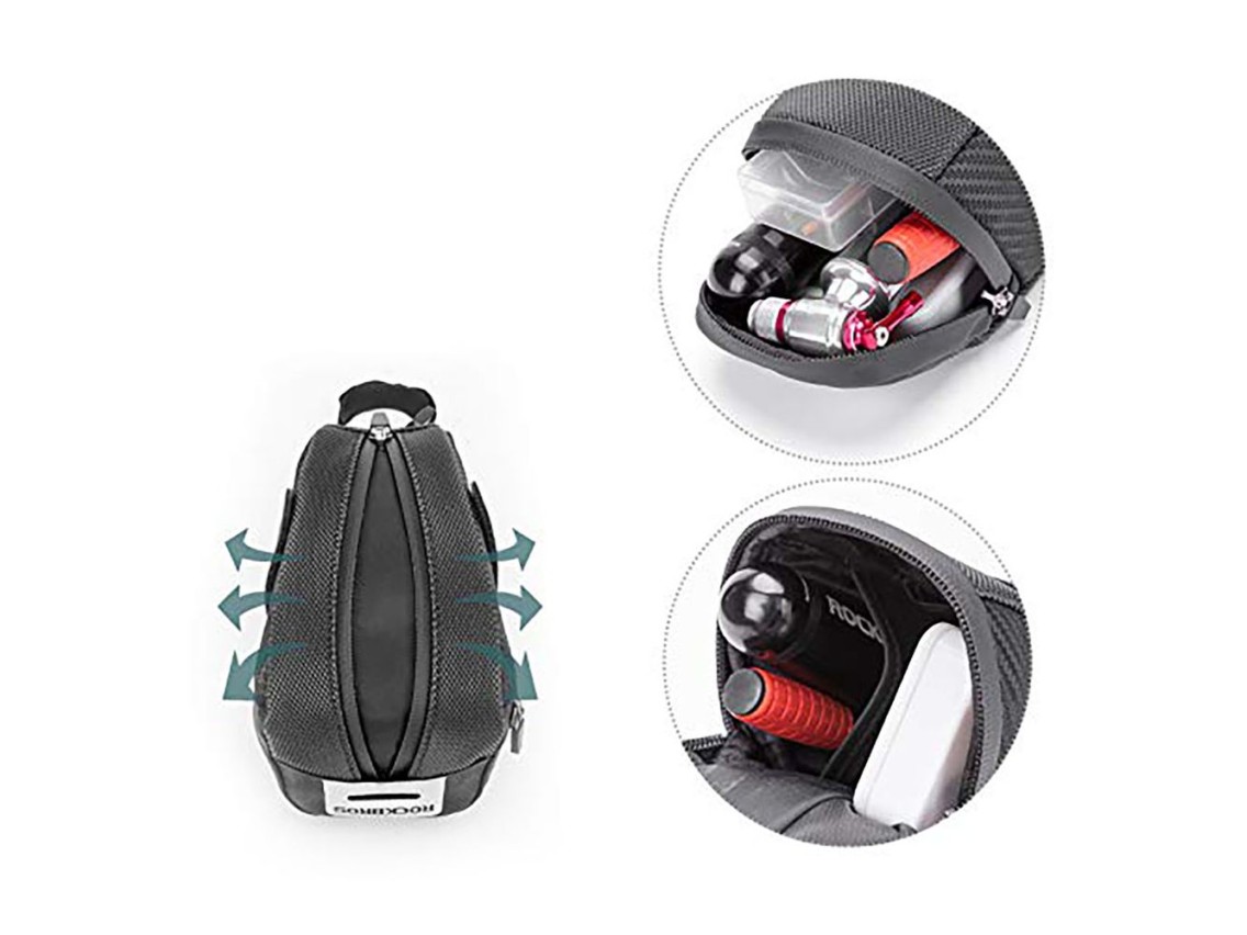 Bolsa de selim para bicicleta Rockbros B74 0,75L - Preta