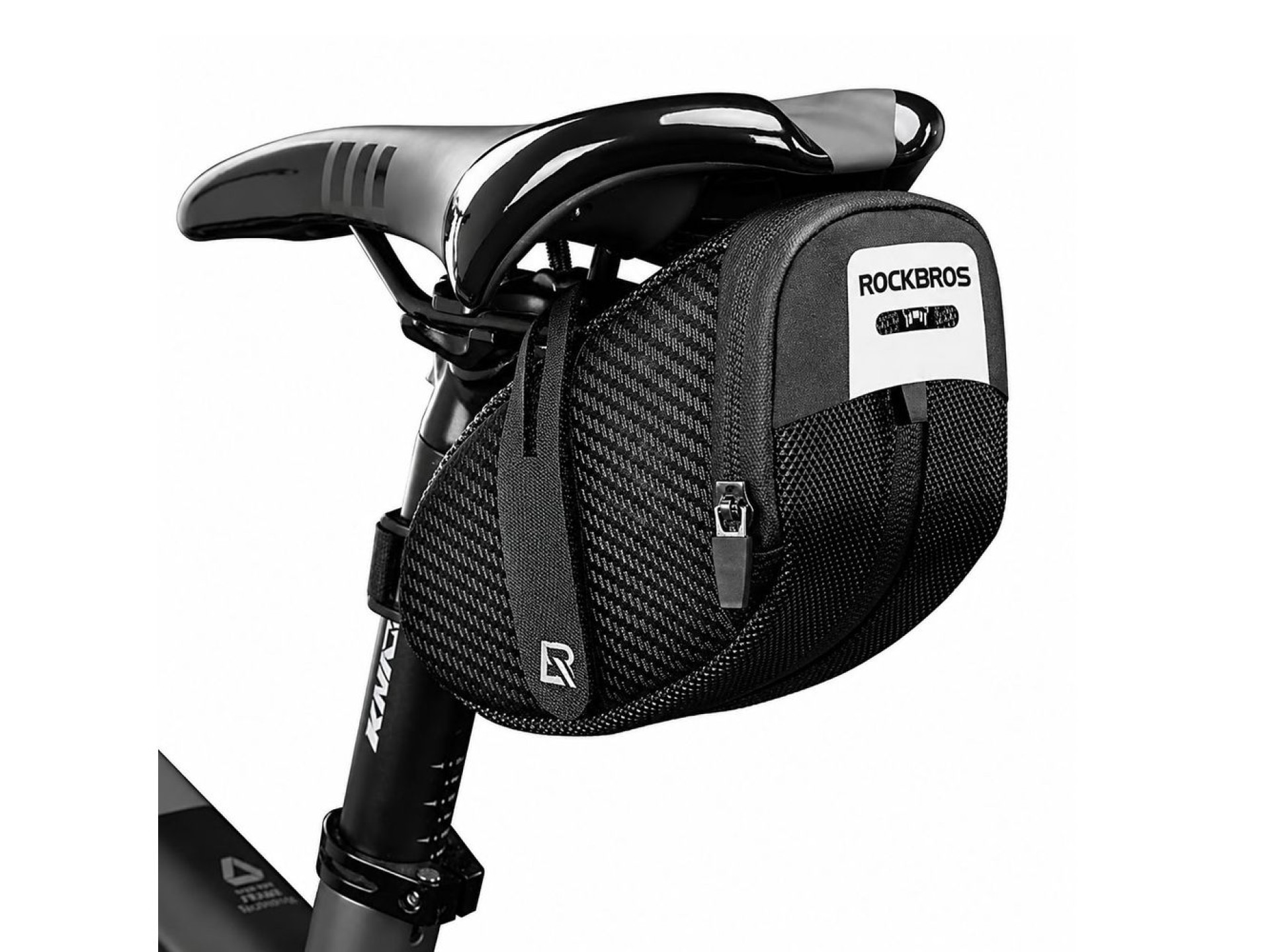 Bolsa de selim para bicicleta Rockbros B74 0,75L - Preta