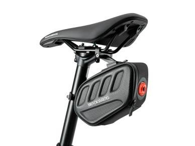 Bolsa para sillín de bicicleta Rockbros C61 con luz trasera inteligente de 0,45 L - Negra Bolsa para sillín de bicicleta Rockbros C61 con luz trasera inteligente de 0,45 L - Negra