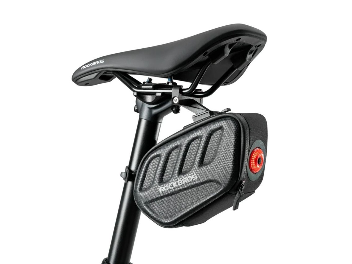 Rockbros C61 Bike Saddle Bag with Smart Rear Light 0.45L - Black