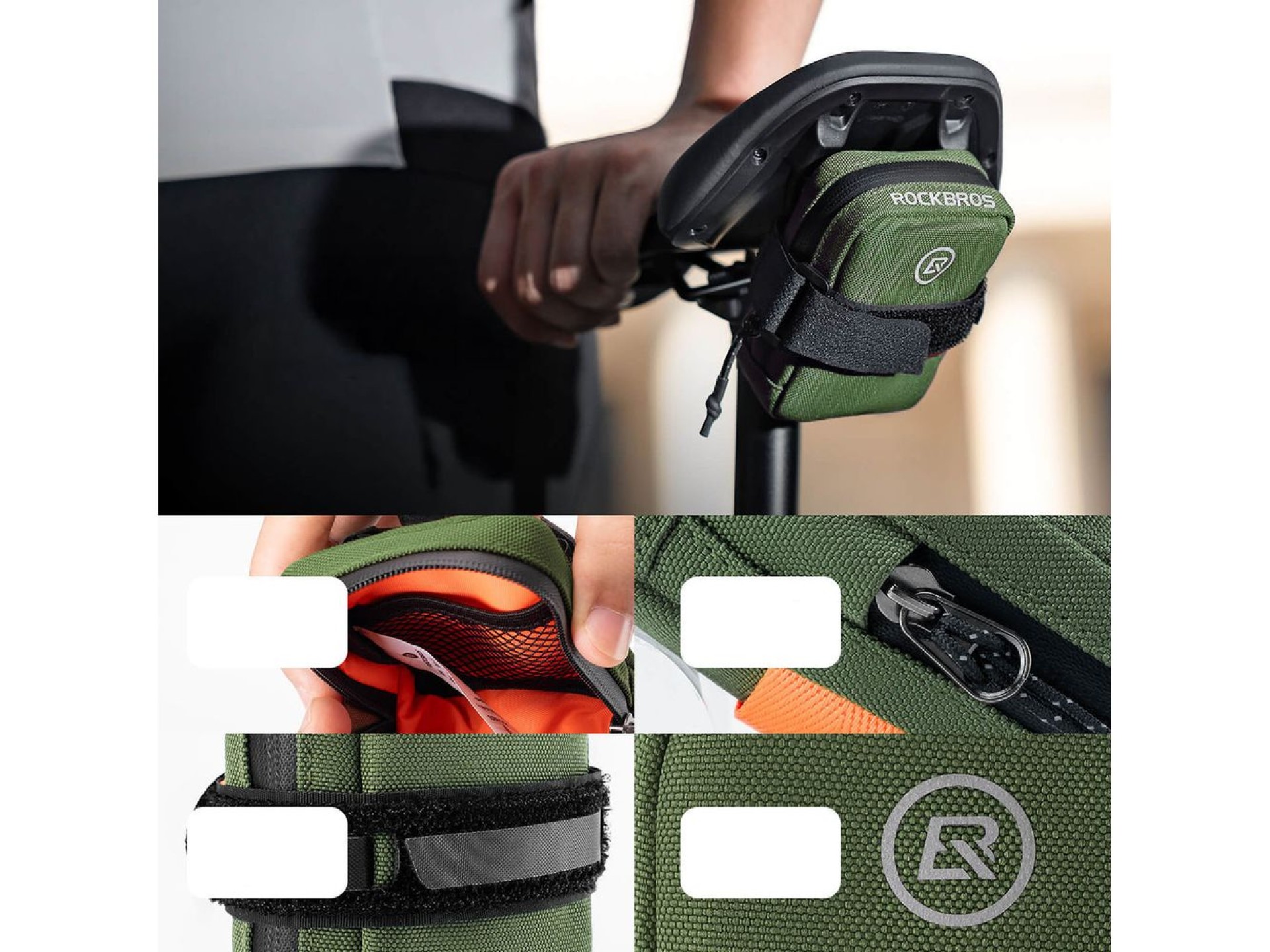 Bolsa para sillín de bicicleta Rockbros F006 0,35 l - verde