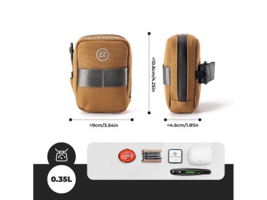 Rockbros F006 bicycle saddle bag 0.35 l - brown Rockbros F006 bicycle saddle bag 0.35 l - brown