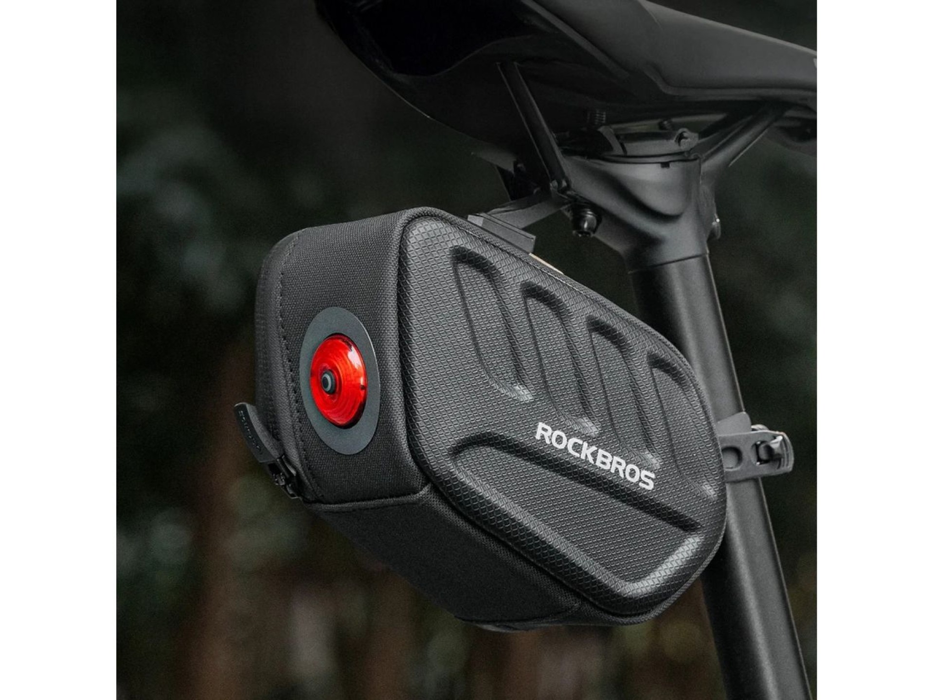 Rockbros C61 Bike Saddle Bag with Smart Rear Light 0.45L - Black