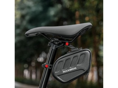 Bolsa para sillín de bicicleta Rockbros C61 con luz trasera inteligente de 0,45 L - Negra Bolsa para sillín de bicicleta Rockbros C61 con luz trasera inteligente de 0,45 L - Negra