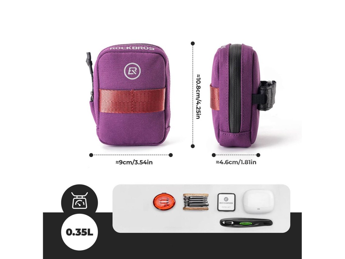Rockbros F006 Bicycle Saddle Bag 0.35 l - Purple
