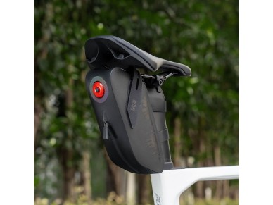 Rockbros AS-078-1 Bicycle Seat Bag with Smart Rear Light 0.8L - Black Rockbros AS-078-1 Bicycle Seat Bag with Smart Rear Light 0.8L - Black