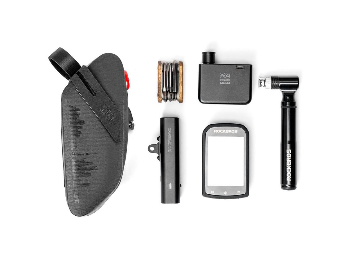 Rockbros AS-078-1 Bicycle Seat Bag with Smart Rear Light 0.8L - Black