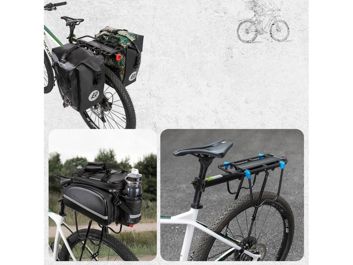 Rockbros Shelves HJ10010 Quick-Mount Bike Rack with Reflector - Black