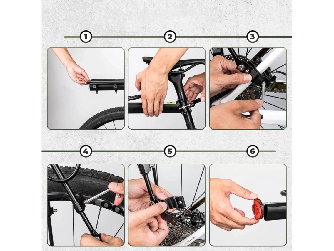 Rockbros Shelves HJ10010 Quick-Mount Bike Rack with Reflector - Black