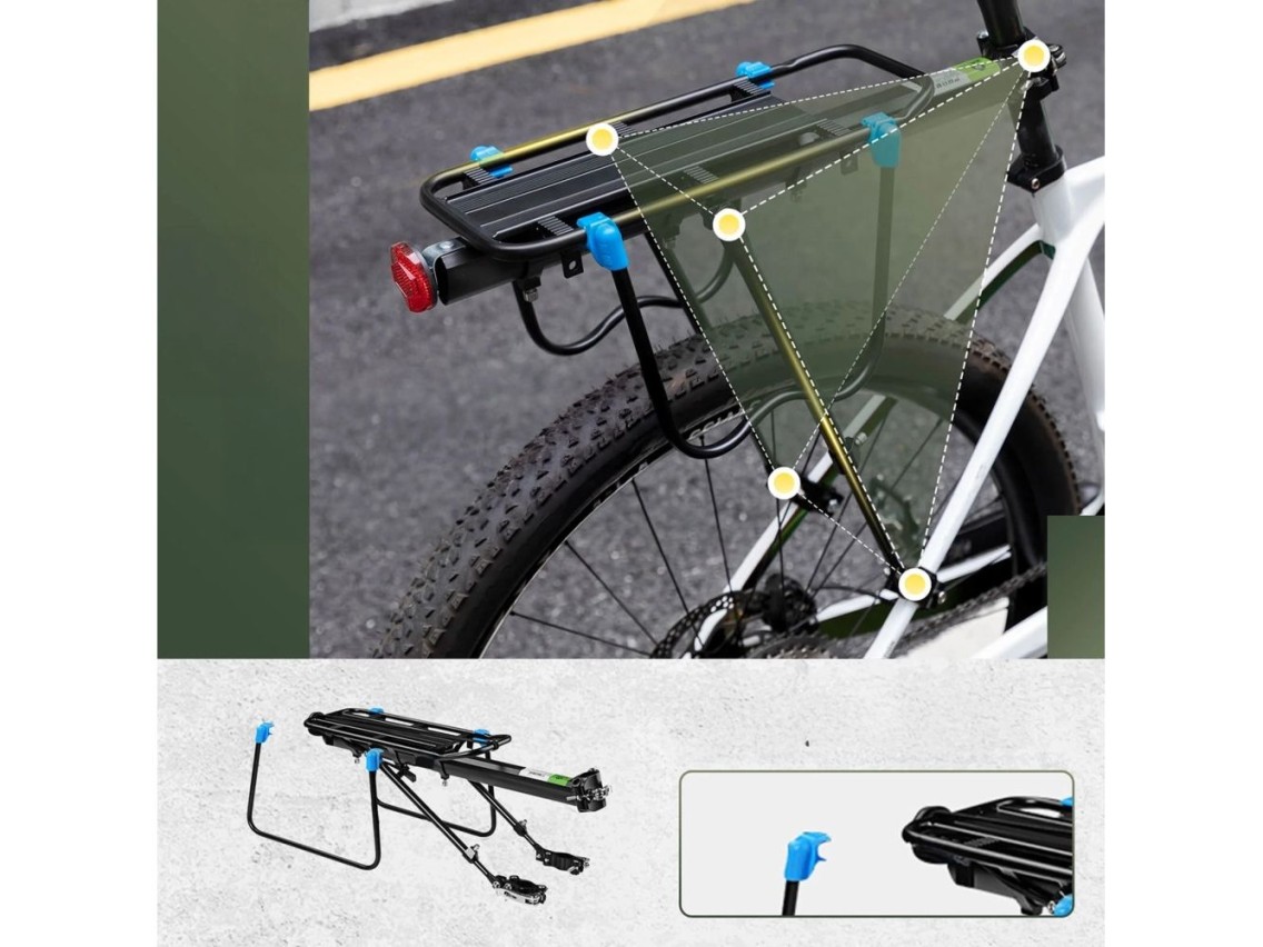 Rockbros Shelves HJ10010 Quick-Mount Bike Rack with Reflector - Black