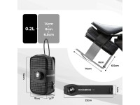 Bolsa de selim para bicicleta Rockbros P010 de 0,2L com suporte para garrafa de 0,6L - Preta