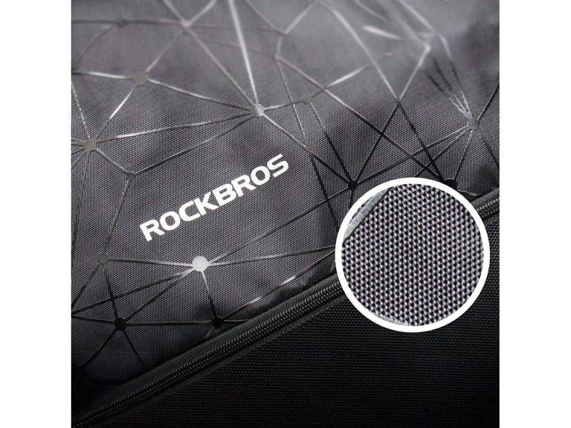 Rockbros D49-2 sports backpack bag with drawstring, zipper pocket and ventilated back 9 l - black