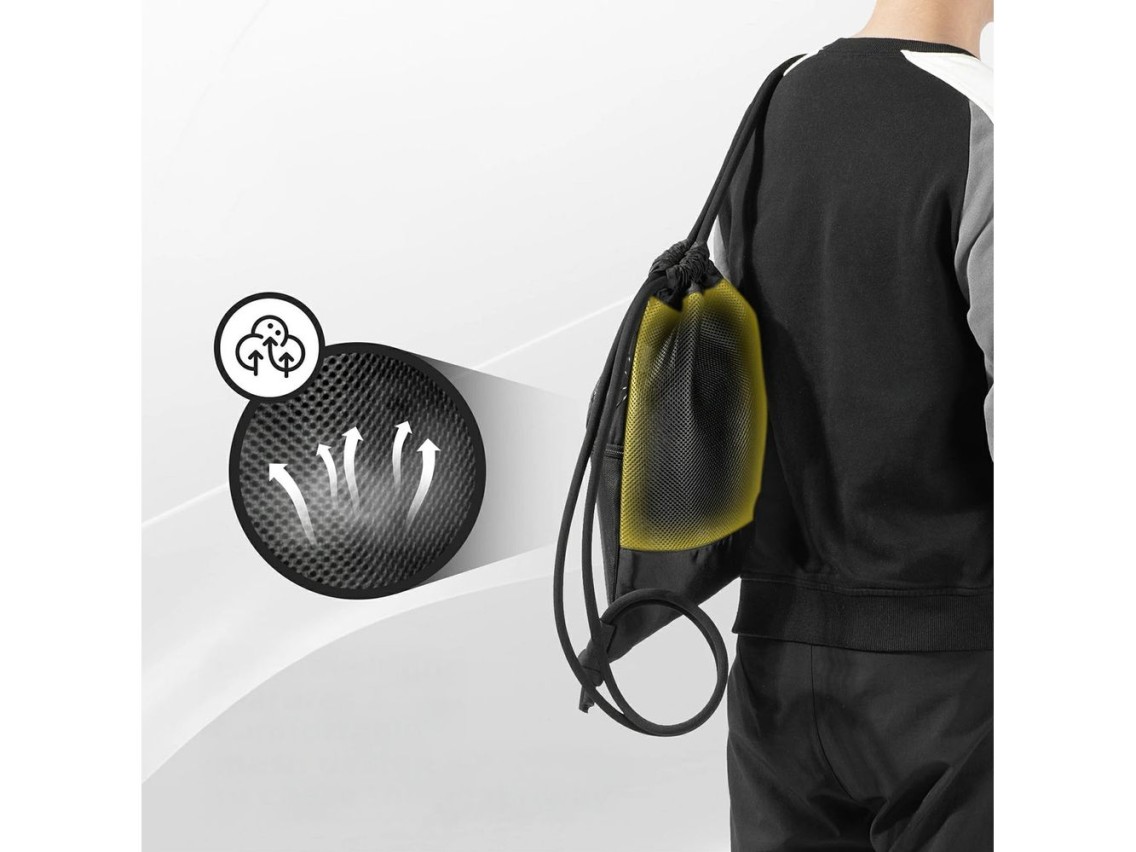 Rockbros D49-2 sports backpack bag with drawstring, zipper pocket and ventilated back 9 l - black