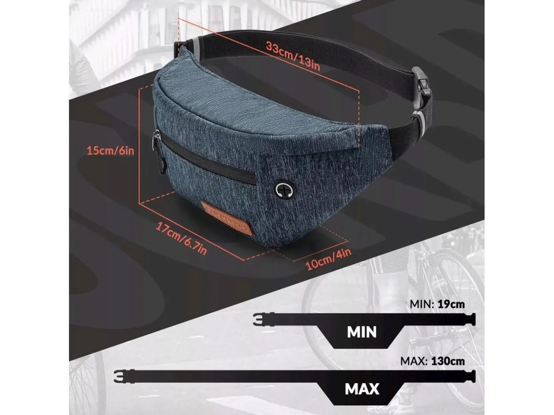 Rockbros H33 Bike Hip Bag 1.5L - Gray