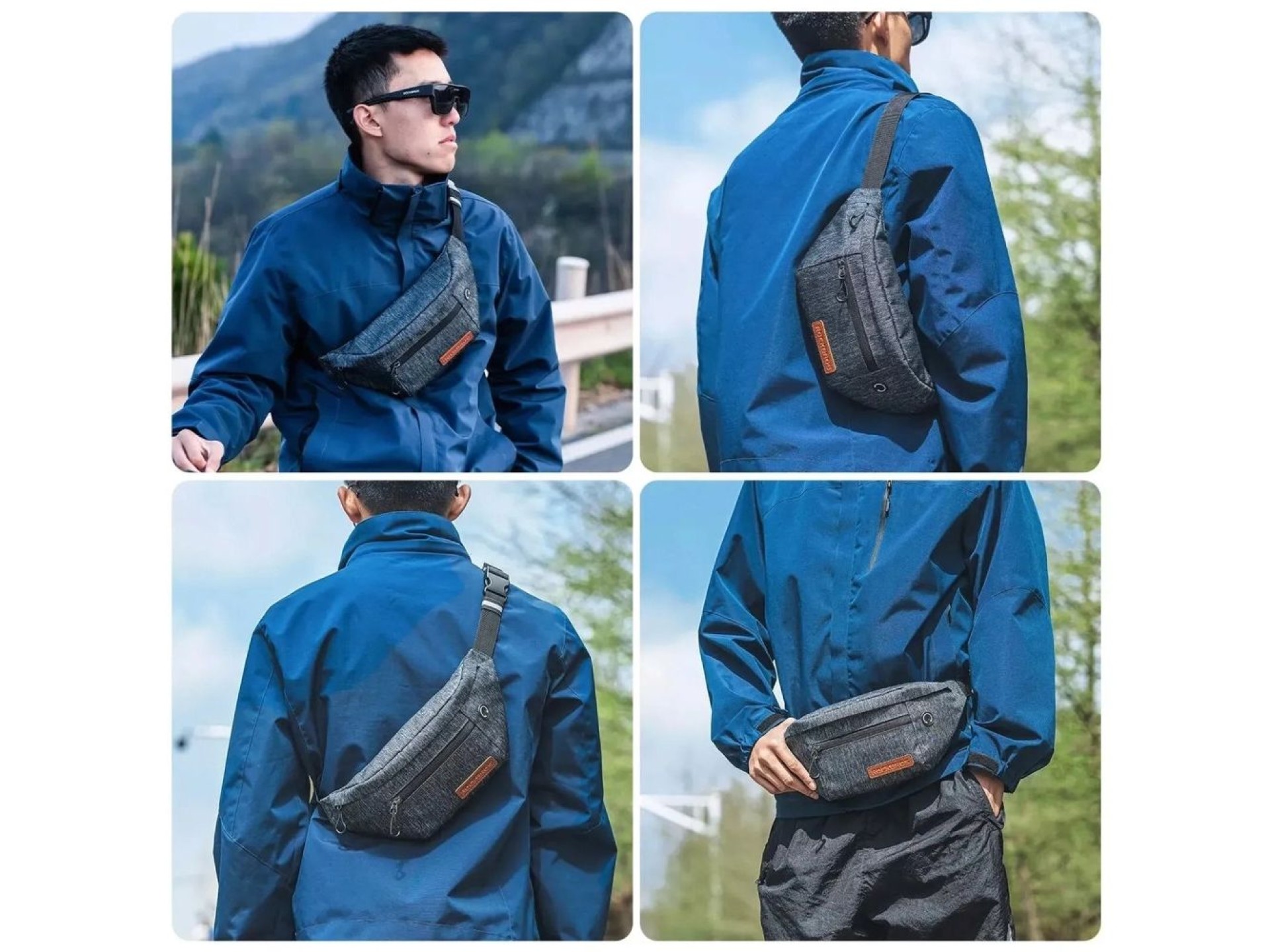 Rockbros H33 Bike Hip Bag 1.5L - Gray