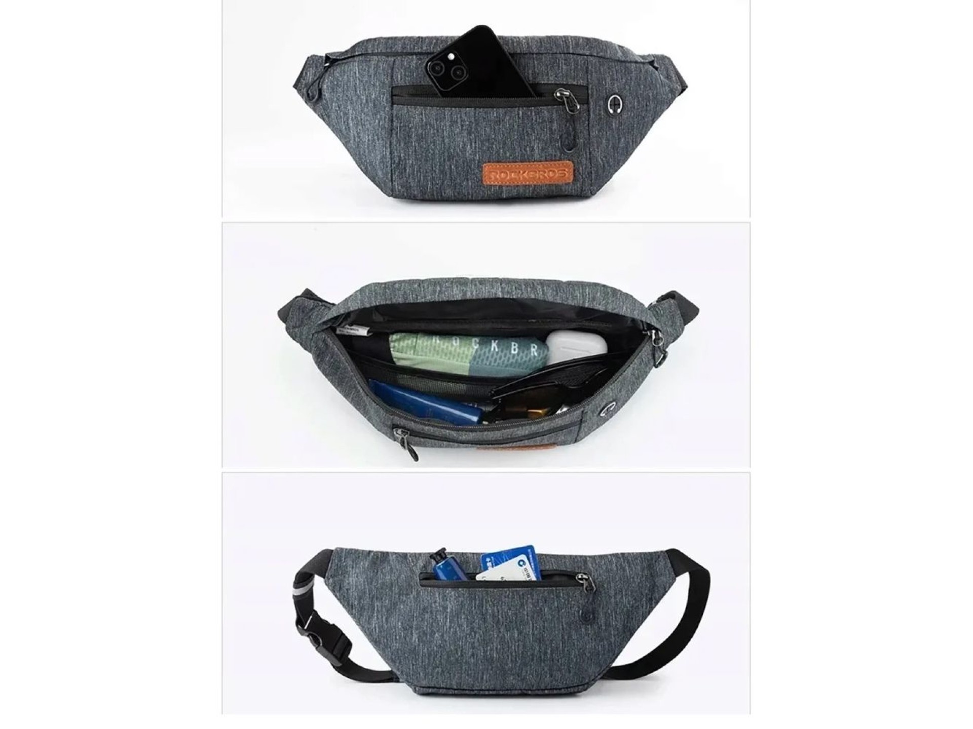 Rockbros H33 Bike Hip Bag 1.5L - Gray