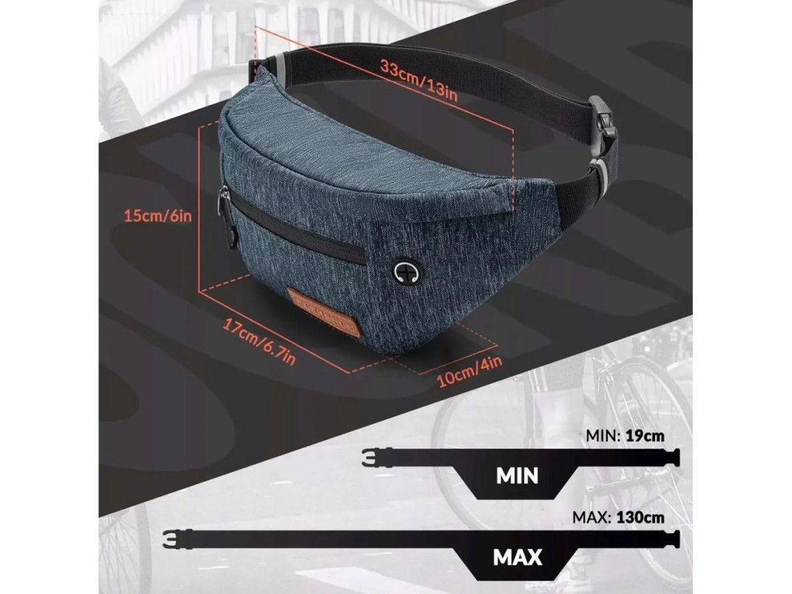 Rockbros H33 Bike Hip Bag 1.5L - Gray