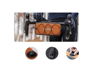 Bolsa de guid�o para bicicleta Rockbros TL001 ROAD TO SKY 1.9L � prova d'�gua - Laranja