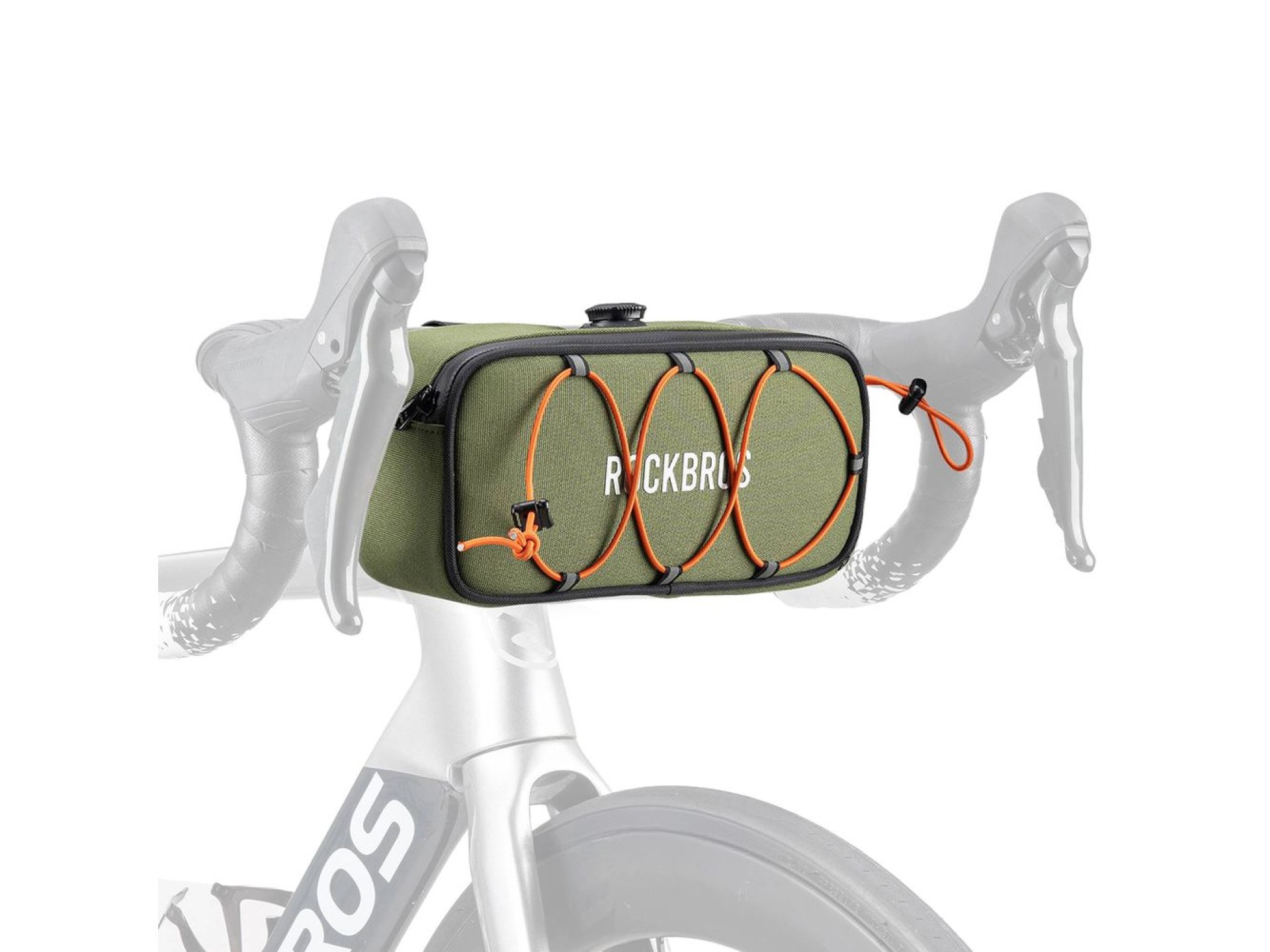Bolsa de guidão impermeável Rockbros TL001 ROAD TO SKY 1.9L para bicicleta - Verde