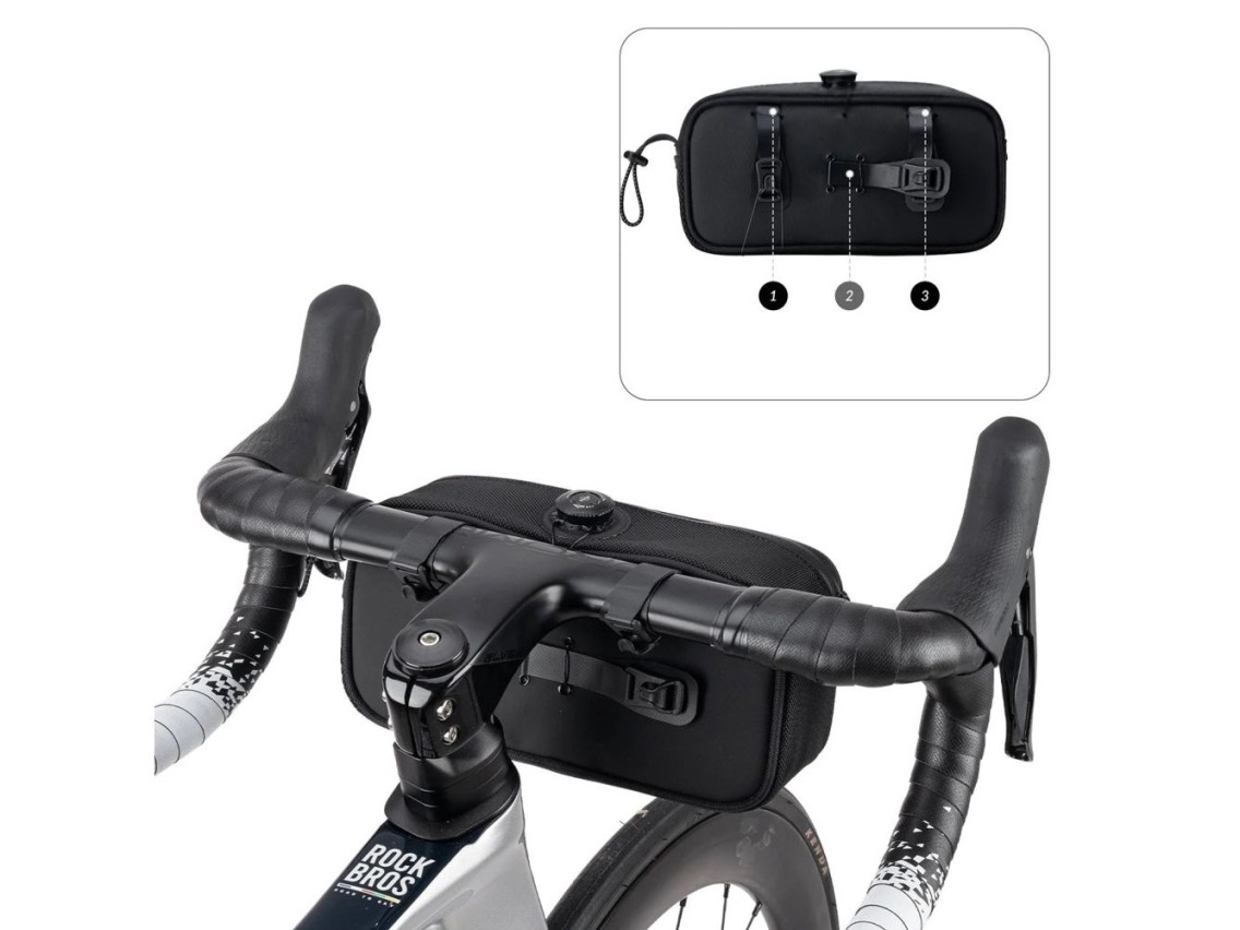 Rockbros TL001 ROAD TO SKY 1.9L Waterproof Handlebar Bike Bag - Black